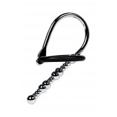 Серебристый уретральный плаг-бусины TOYFA Metal с мягким фиксириющим кольцом - ToyFa - купить с доставкой в Пушкино