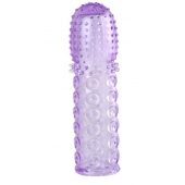 Насадка гелевая фиолетовая с точками, шипами и наплывами - 13,5 см. - Toyfa Basic - в Пушкино купить с доставкой