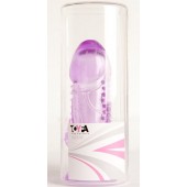 Фиолетовая гелевая насадка с шипами - 13 см. - Toyfa Basic - в Пушкино купить с доставкой