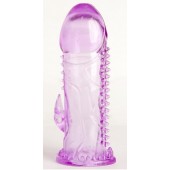 Фиолетовая гелевая насадка с шипами - 13 см. - Toyfa Basic - в Пушкино купить с доставкой