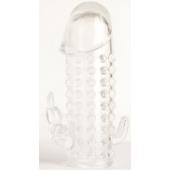 Гелевая прозрачная насадка с 2 отростками - 13 см. - Toyfa Basic - в Пушкино купить с доставкой