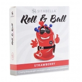 Стимулирующий презерватив-насадка Roll   Ball Strawberry - Sitabella - купить с доставкой в Пушкино
