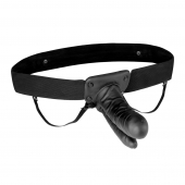Полый страпон с двумя отростками и вибрацией Unisex Vibrating Hollow Strap-On Double Penetrating Dildo - 17,8 см. - Lux Fetish - купить с доставкой в Пушкино