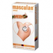 Розовые презервативы Masculan Ultra Long Pleasure с колечками, пупырышками и продлевающим эффектом - 10 шт. - Masculan - купить с доставкой в Пушкино
