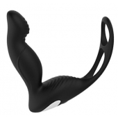 Черный вибромассажер простаты P-PLEASER W ERECTION ENHANCE - Dream Toys - в Пушкино купить с доставкой