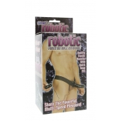 Мужской фаллопротез с вибрацией ROBOTIC MALE STRAP-ON BLACK - 17 см. - Seven Creations - купить с доставкой в Пушкино