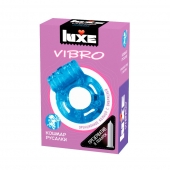 Голубое эрекционное виброкольцо Luxe VIBRO  Кошмар русалки  + презерватив - Luxe - в Пушкино купить с доставкой