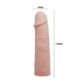 Закрытая телесная насадка-фаллос - 17 см. - Sex Expert - в Пушкино купить с доставкой