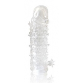 Закрытая прозрачная рельефная насадка Crystal sleeve - 13 см. - Erowoman-Eroman - в Пушкино купить с доставкой
