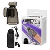 Дымчатая насадка-мастурбатор с вибрацией Vibrating Crystal Cap III - Baile - в Пушкино купить с доставкой