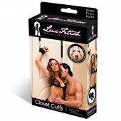 Черные фиксаторы с креплением к двери - Lux Fetish - купить с доставкой в Пушкино