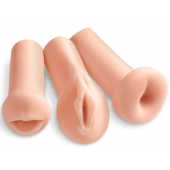 Комплект из 3 мастурбаторов All 3 Holes: вагина, анус, ротик - Pipedream - в Пушкино купить с доставкой