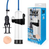 Прозрачная вакуумная вибропомпа Sex Expert с насадкой-вагиной - Sex Expert - в Пушкино купить с доставкой