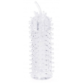Закрытая рельефная насадка Crystal sleeve с усиками - 12 см. - Erowoman-Eroman - в Пушкино купить с доставкой