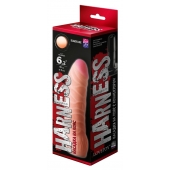 Телесная изогнутая насадка на Harness с коннектором BLACK LINE - 17 см. - LOVETOY (А-Полимер) - купить с доставкой в Пушкино