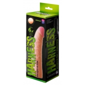 Телесная изогнутая насадка на Harness с коннектором GREEN LINE - 18 см. - LOVETOY (А-Полимер) - купить с доставкой в Пушкино