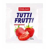 Пробник гель-смазки Tutti-frutti с земляничным вкусом - 4 гр. - Биоритм - купить с доставкой в Пушкино