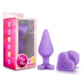 Фиолетовая анальная пробка Naughty Candy Heart Do Me Now - 8,9 см. - Blush Novelties - купить с доставкой в Пушкино