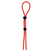 Красное лассо на пенис с двумя бусинами STRETCHY LASSO CAGE - Dream Toys - в Пушкино купить с доставкой