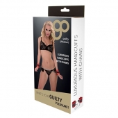 Красно-чёрные наручники на металлической цепочке - Blush Novelties - купить с доставкой в Пушкино