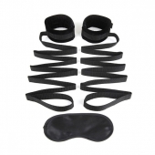 Чёрные манжеты для фиксации на кровати Bondage Bed Strap - Lux Fetish - купить с доставкой в Пушкино