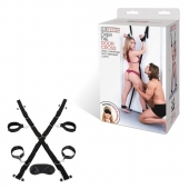 Чёрный набор для фиксации у двери - Lux Fetish - купить с доставкой в Пушкино