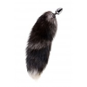 Серебристая металлическая анальная втулка с хвостом чернобурой лисы - размер S - ToyFa - купить с доставкой в Пушкино