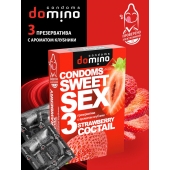 Презервативы для орального секса DOMINO Sweet Sex с ароматом клубничного коктейля  - 3 шт. - Domino - купить с доставкой в Пушкино