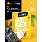 Презервативы для орального секса DOMINO Sweet Sex с ароматом тропических фруктов - 3 шт. - Domino - купить с доставкой в Пушкино