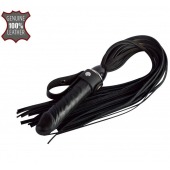 Черная плеть  Ковбой  с ручкой-фаллосом - 55 см. - Sitabella - купить с доставкой в Пушкино