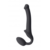 Черный безремневой страпон Silicone Bendable Strap-On S - Strap-on-me - купить с доставкой в Пушкино