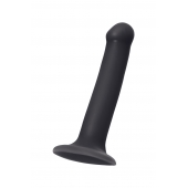 Черный фаллос на присоске Silicone Bendable Dildo M - 18 см. - Strap-on-me - купить с доставкой в Пушкино