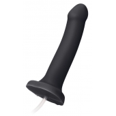 Черный фаллос с имитацией эякуляции Silicon Cum Dildo L - 19,6 см. - Strap-on-me - купить с доставкой в Пушкино