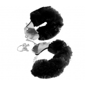 Металлические наручники Furry Love Cuffs с черным мехом - Pipedream - купить с доставкой в Пушкино