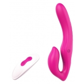 Ярко-розовый безремневой страпон REMOTE DOUBLE DIPPER - 22 см. - Dream Toys - купить с доставкой в Пушкино