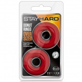 Набор из 2 красных эрекционных колец DONUT RINGS OVERSIZED - Blush Novelties - в Пушкино купить с доставкой