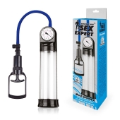 Прозрачная вакуумная помпа Sex Expert с манометром - Sex Expert - в Пушкино купить с доставкой