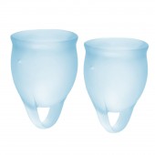 Набор голубых менструальных чаш Feel confident Menstrual Cup - Satisfyer - купить с доставкой в Пушкино