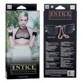 Черные мягкие наручники Entice French Cuffs с цепью - California Exotic Novelties - купить с доставкой в Пушкино