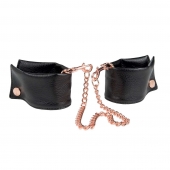 Черные мягкие наручники Entice French Cuffs с цепью - California Exotic Novelties - купить с доставкой в Пушкино