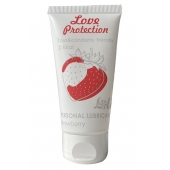 Лубрикант на водной основе с ароматом малины Love Protection Strawberry - 50 мл. - Lola Games - купить с доставкой в Пушкино
