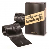 Черные ленты для связывания SILKY SENSUAL HANDCUFFS - Bijoux Indiscrets - купить с доставкой в Пушкино