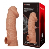 Телесная насадка на фаллос с фиксацией мошонки EXTREME SLEEVE - 15,6 см. - KOKOS - в Пушкино купить с доставкой