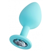 Мятная анальная втулка Brilliant с прозрачным кристаллом - 8 см. - ToyFa - купить с доставкой в Пушкино