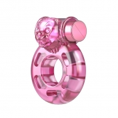 Розовое эрекционное кольцо с вибрацией Pink Bear - Baile - в Пушкино купить с доставкой