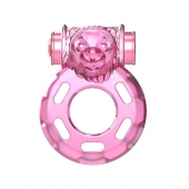 Розовое эрекционное кольцо с вибрацией Pink Bear - Baile - в Пушкино купить с доставкой