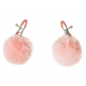 Зажимы на соски Angelic с розовыми меховыми шариками - Lola Games - купить с доставкой в Пушкино
