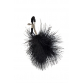 Зажимы на соски с черным пухом Euphoric - Lola Games - купить с доставкой в Пушкино