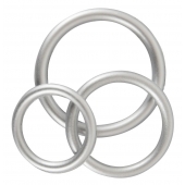 Набор из 3 эрекционных колец под металл Metallic Silicone Cock Ring Set - Orion - в Пушкино купить с доставкой