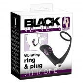Черное эрекционное кольцо с анальной вибропробкой Vibrating Ring   Plug - Orion - в Пушкино купить с доставкой